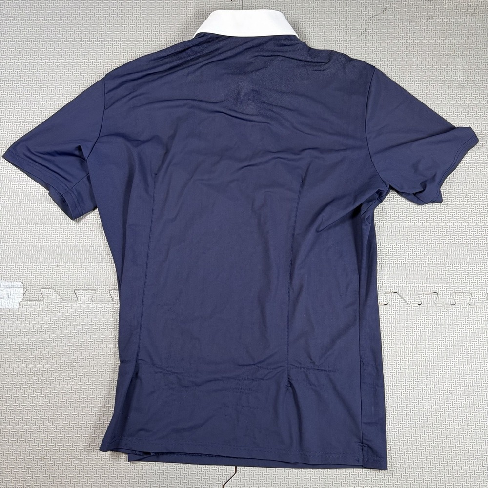 State & Liberty Polo Mesh Shirt Mens 2XL Blue Performance Golf Athletic FLAW - Picture 6 of 12